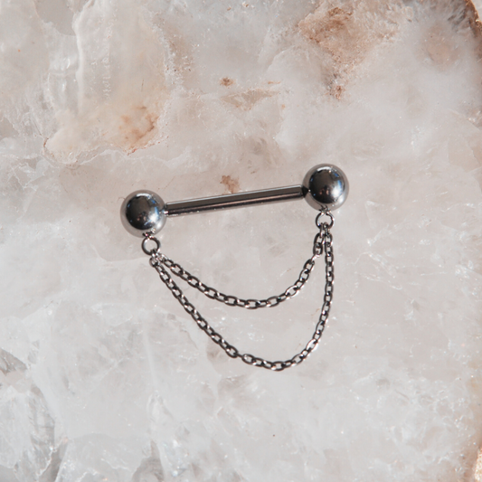 Bare Cascade Nipple Barbell 14G