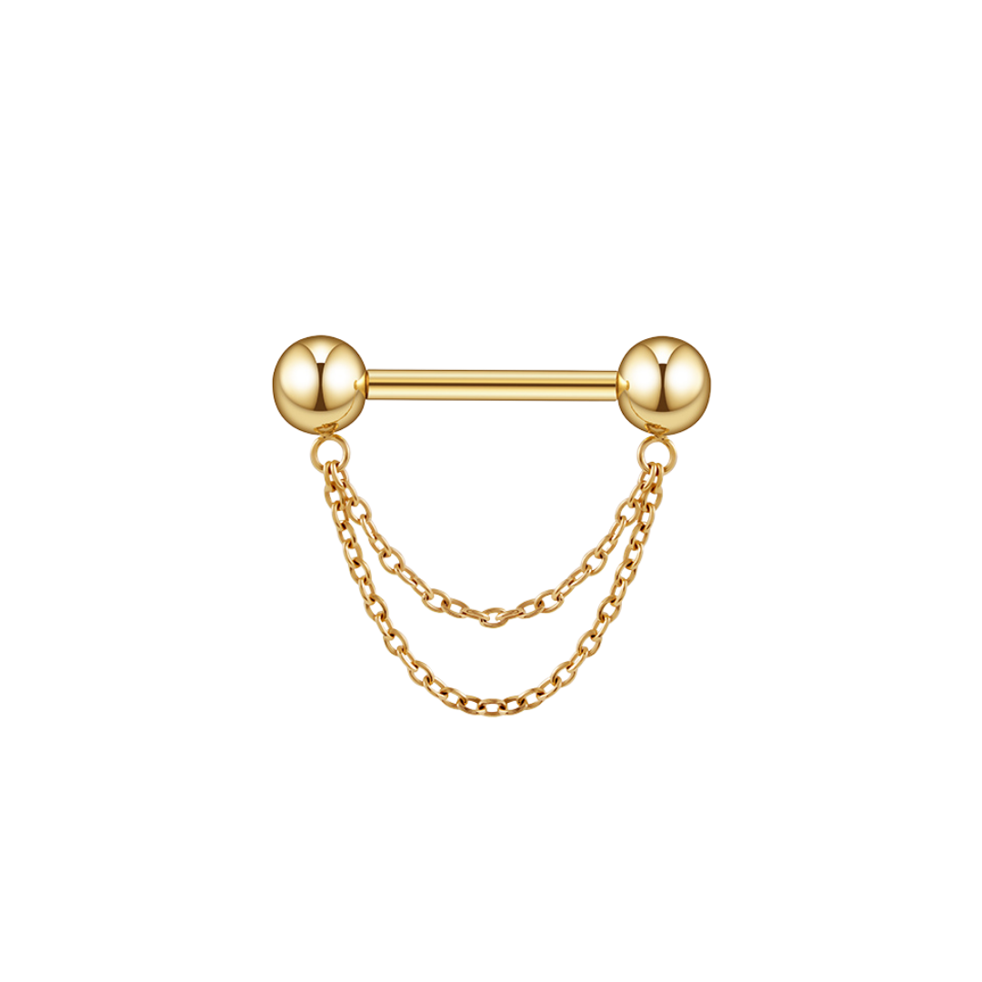 Bare Cascade Nipple Barbell 14G