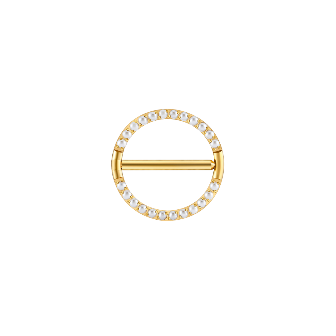 Pearl Halo Nipple Barbell 14G