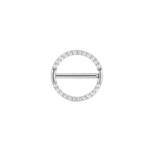 Pearl Halo Nipple Barbell 14G