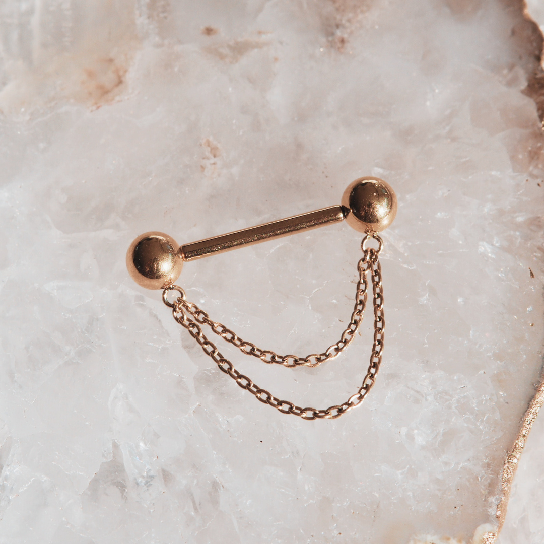 Bare Cascade Nipple Barbell 14G