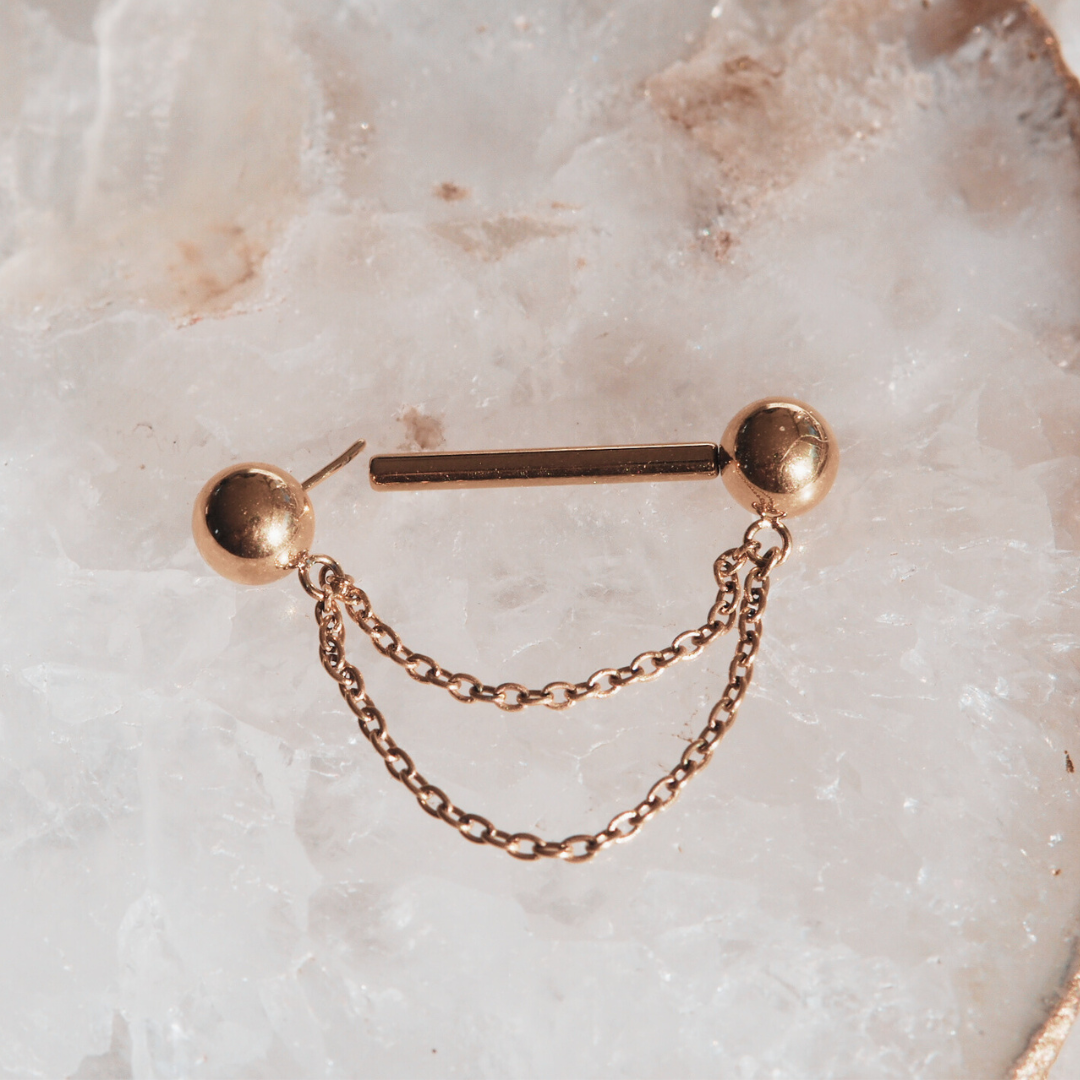 Bare Cascade Nipple Barbell 14G