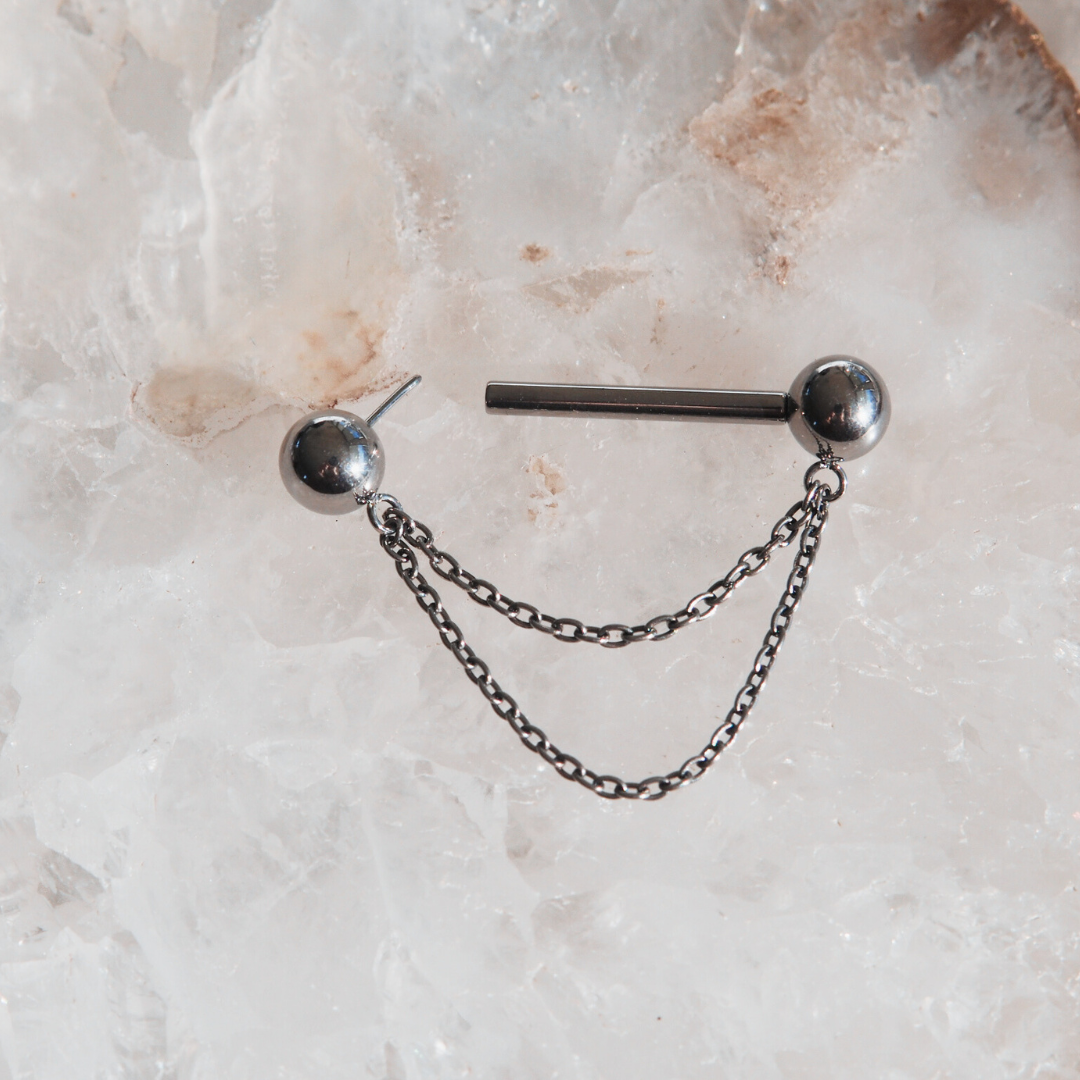 Bare Cascade Nipple Barbell 14G